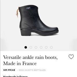 Aigle rain boots. Made in France. Size 38